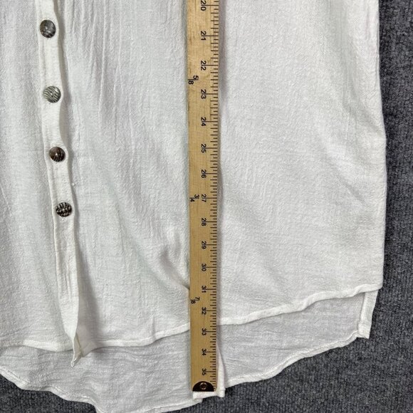 NEW Saint Helena Women's Shirt‎ Dress White Collar Button size L - Picture 6 of 9